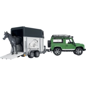 Land Rover Defender B miniature avec van et cheval