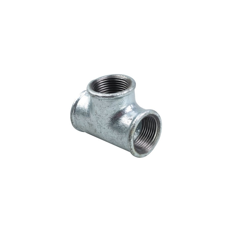 Té égal 90° fonte galva 1/4"