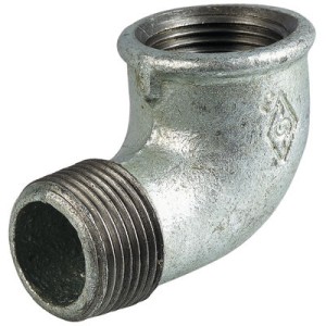 Coude 1/4" fonte galva 90° MF