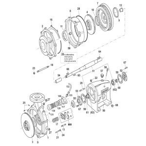 Pièces détachées pompe MEC80/260-5A 260 MM