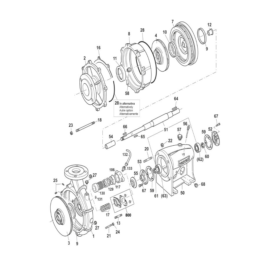 Pièces détachées pompe MEC80/260-5A 260 MM