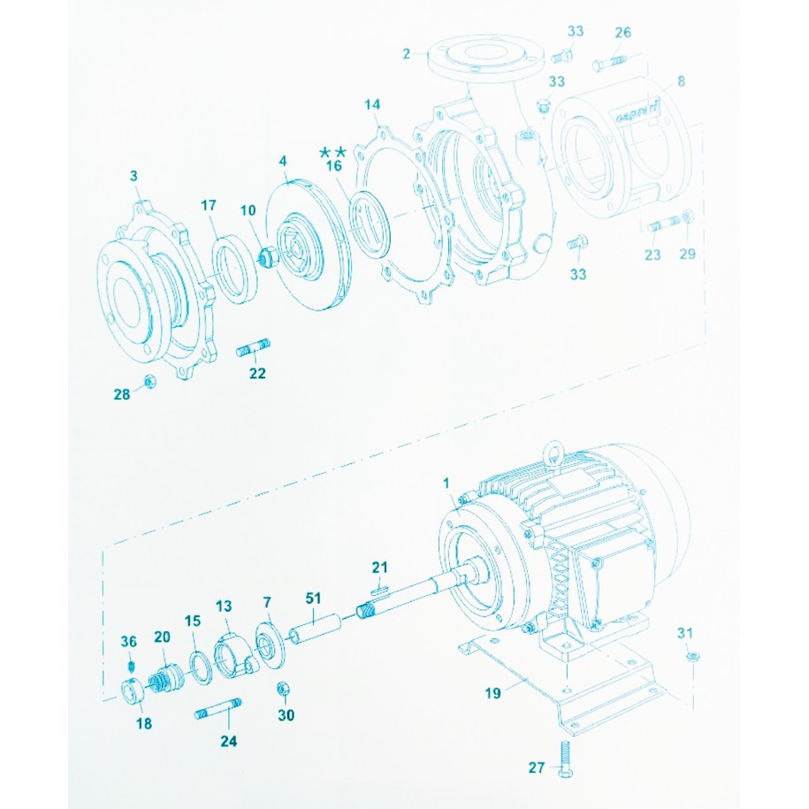 Pièces détachées Electropompe MDT40/2 230/400V