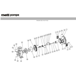 Vue éclatée pompe MN15E40-200-2P-50-TM-SS Rovatti