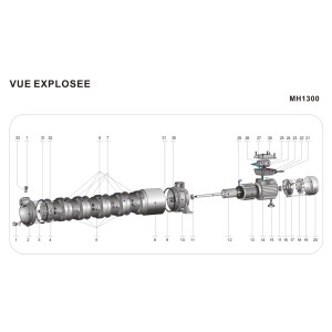 Vue éclatée pompe MH1300