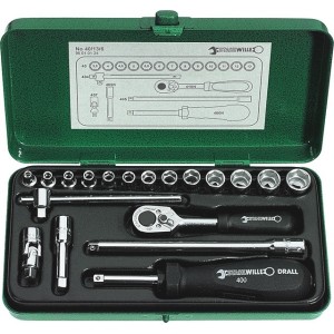 Coffret de douilles 1/4'' 40/13/6  TCS 19 pièces